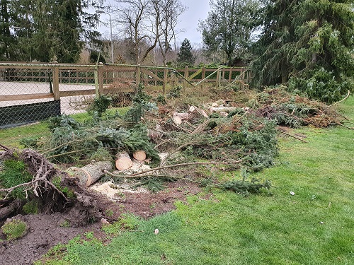 overzicht na herstel van stormschade